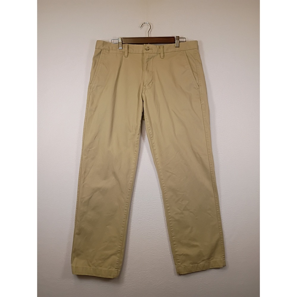 Classic Preppy Eddie Bauer Mens 34x30 Khaki Tan Straight Leg Chino Pants